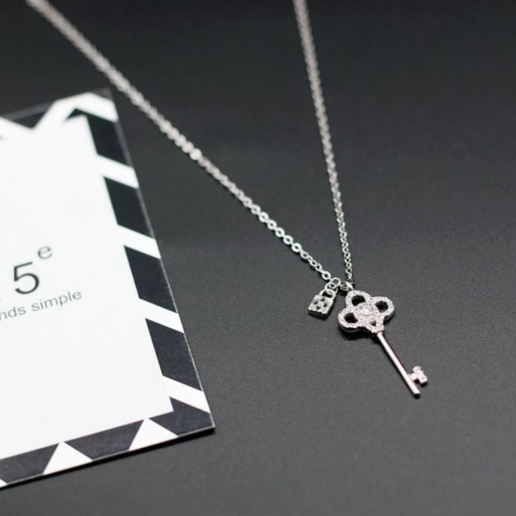 Jewelry - Real 925 Sterling Silver Long Key Choker Necklaces